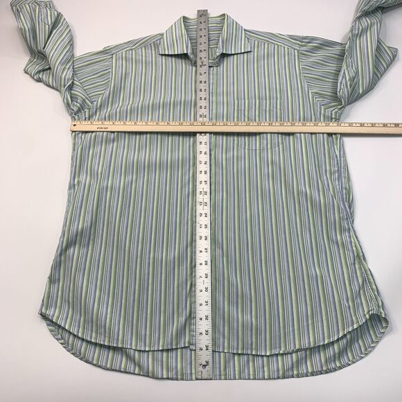Vintage Burberry Shirt Mens 16.5 Multi Striped Button Up Long Sleeve Made USA - Picture 3 of 12